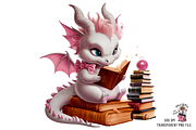 Dragon Reading Book PNG Bundle, a Graphic by Clipart Bloom (Thumbnail 2 of 12)