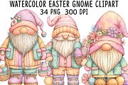 Watercolor Easter Gnome Clipart, an Illustration by CraftArtStudio (Thumbnail 1 of 6)