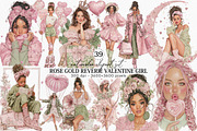 Rose Gold Reverie Valentine Girl, an Illustration by Canvas Craft (Thumbnail 1 of 6)