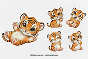 15 Bundle Watercolor Baby Tiger Wild, an Animal Illustration by Morspective (Thumbnail 7 of 8)