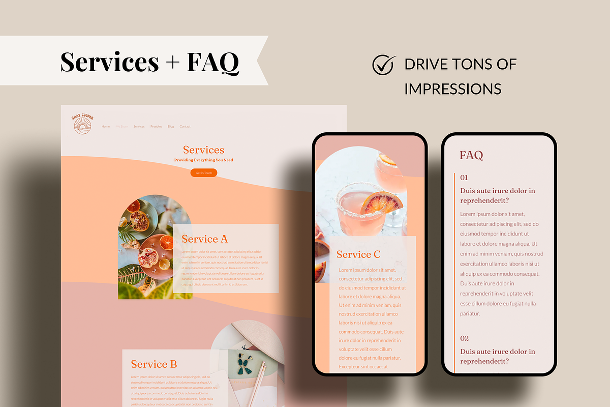WIX Website Template Colorful Retro, a Wix Template by Warmsoulgallery (Photo 4 of 9)