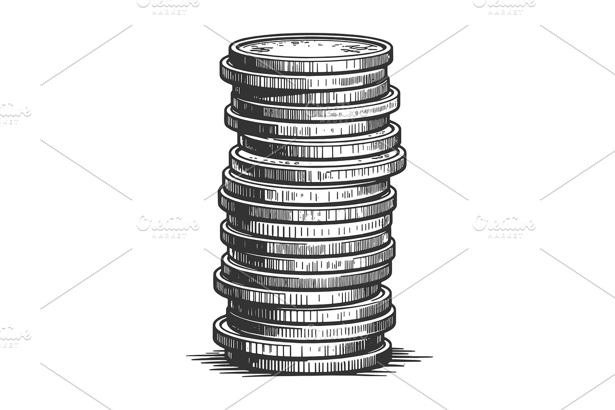 Stack of Coins Finance Wealth vector, a Finance Illustration by AlexArt
