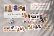 Kids' clothes sale banners set, a Decorative Illustration by Good Studio (Thumbnail 1 of 4)