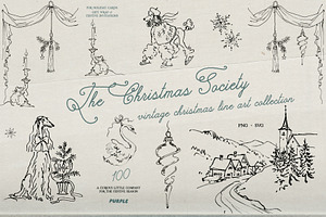 The Christmas Society: Line art, an Object Illustration by Purple
