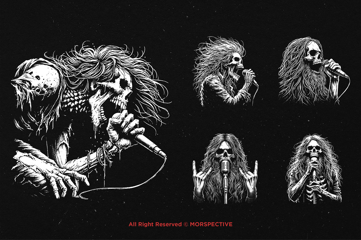 10 Bundle Dark Art Skull Vocalist, an Illustration by Morspective (Photo 5 of 7)