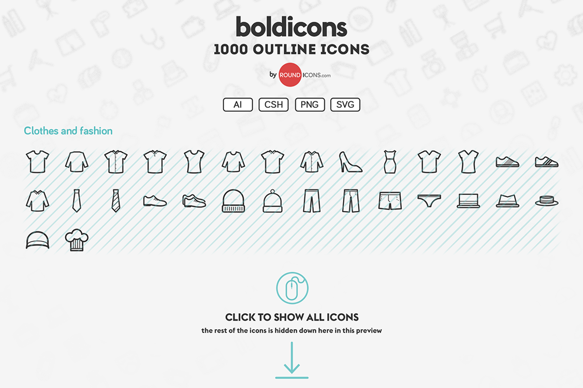 Boldicons - 1000 outline icons, an Outline Icon by Vectopus.com (Photo 3 of 5)
