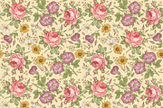 Set Seamless Flowers Roses Chamomile, a Pattern Graphic by Vintage (Thumbnail 5 of 14)
