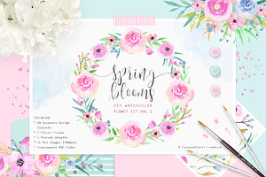 Spring Blooms - Watercolor Flowers