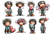 Whimsical Valentine Boy Clipart, an Illustration by Dream Creation (Thumbnail 5 of 6)