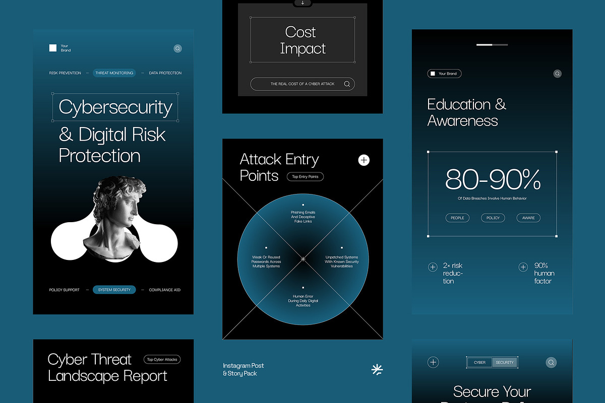 Cybersecurity Instagram Pack, a Social Media Template by fakhroo (Photo 1 of 5)