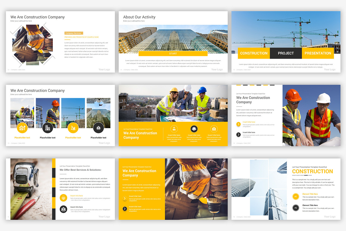 Construction PowerPoint Template, a Presentation Template by SlideOne (Photo 6 of 12)