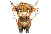 Christmas Highland Cow Clipart, an Illustration by Designworld (Thumbnail 4 of 5)
