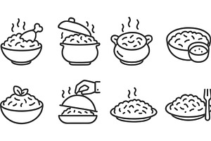 Various vector line icons, a Food Illustration by ZinetroN