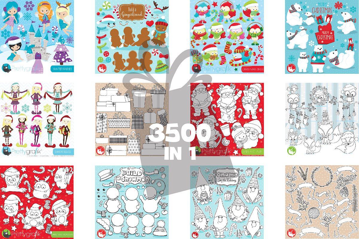 Mega Christmas Bundle -3500 graphics, an Illustration by PrettyBundles (Photo 13 of 13)