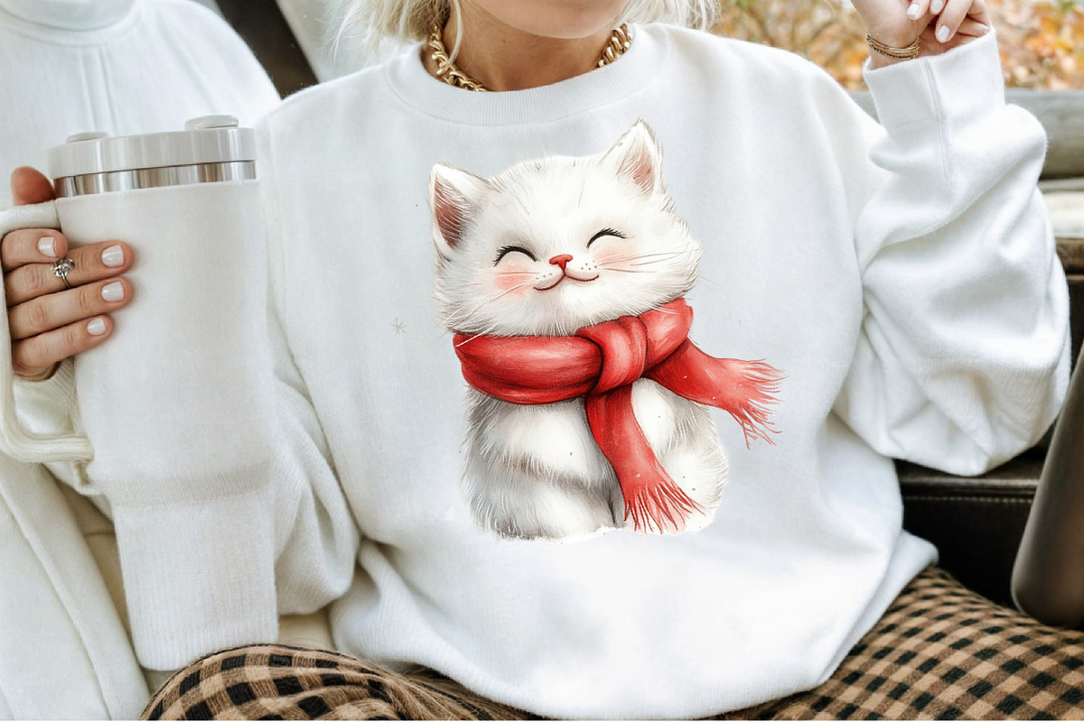 Snow Cats Compositions Winter PNG, an Illustration by Sublimation Artist (Photo 4 of 6)