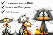 Whimsical Cats Clipart, an Illustration by Libby Wishes (Thumbnail 4 of 6)