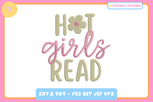 Hot Girls Read - Embroidery File