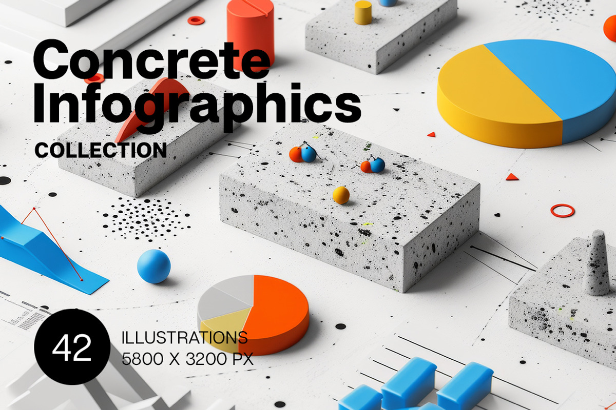 Concrete infographics, a Finance Illustration by Handmadefont (Photo 1 of 11)