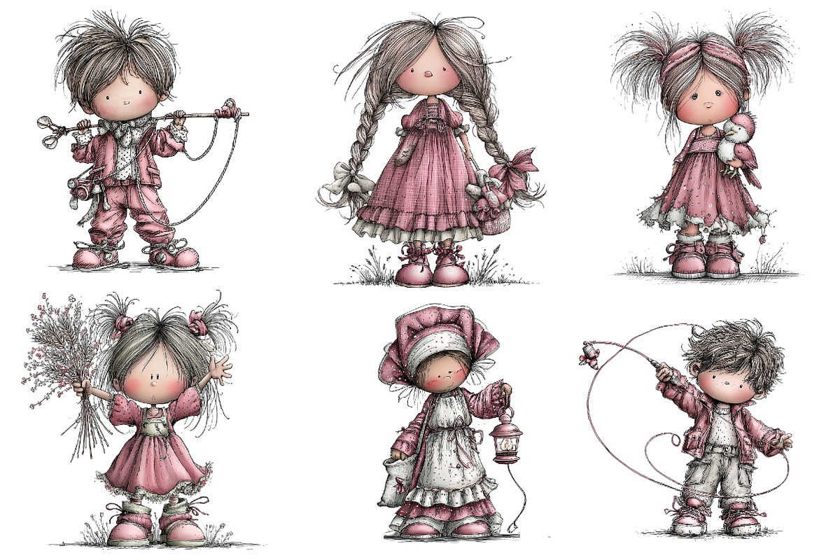 Whimsical storybook children clipart, an Illustration by CreationArt (Photo 3 of 5)