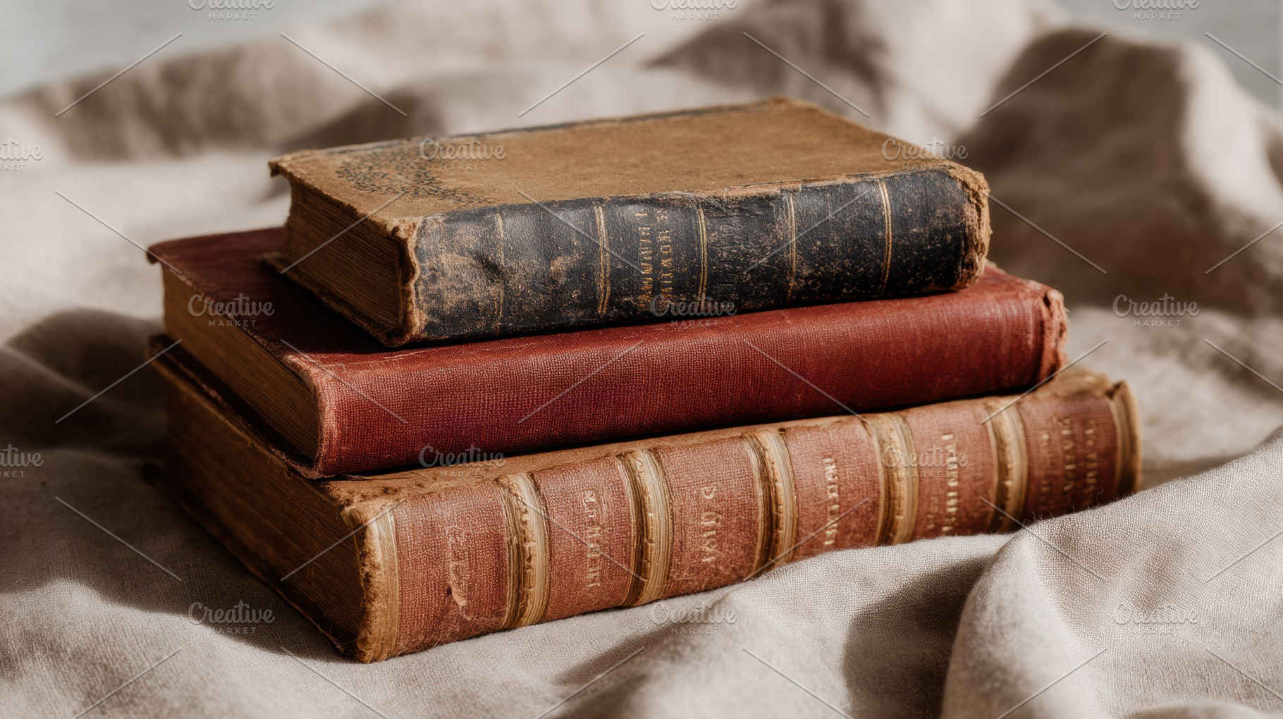 Small stack of antique books, a School & Education Photo by Virgo Studio