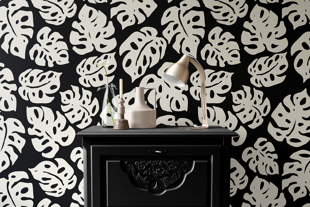 White Monstera Leaves, a Pattern Graphic by MalyskaStudio (Photo 19 of 19)