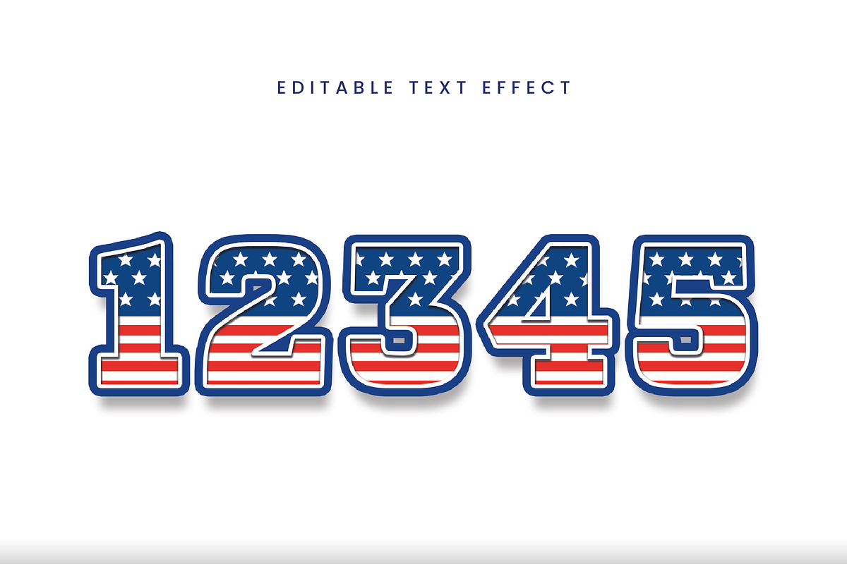 USA Flag Retro Bold Text Effect preview 2
