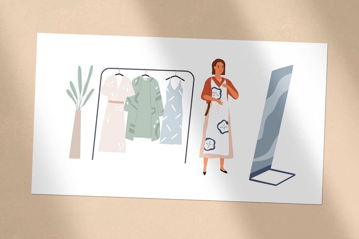 Woman choosing outfit, a Person Illustration by Good Studio (Photo 3 of 3)
