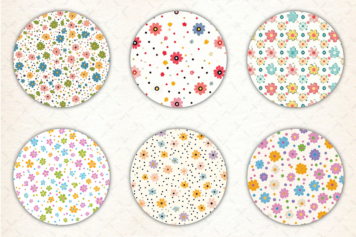 Watercolor Floral Patterns Bundle, a Pattern Graphic by Libby Wishes