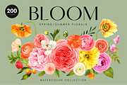 Spring Summer Flowers Watercolor, an Illustration by Rough Edges Supply Co. (Thumbnail 1 of 10)