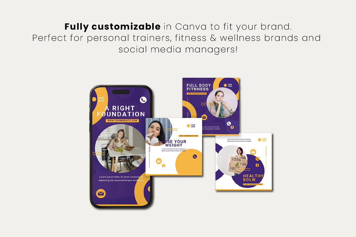 Fitness & Health Instagram Templates preview 5