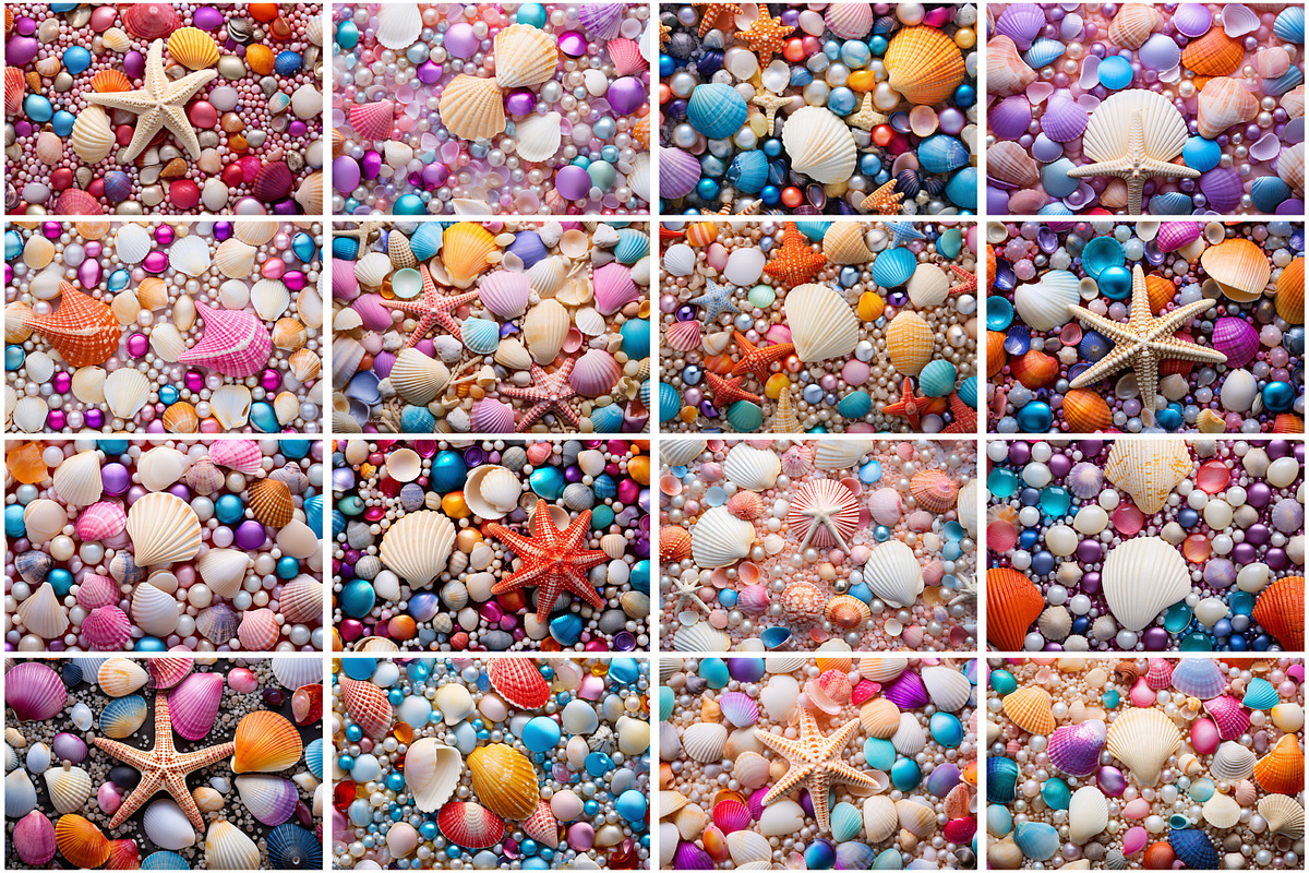 Colorful Seashells Wallpaper, a Texture Graphic by Forhadx5 (Photo 2 of 4)