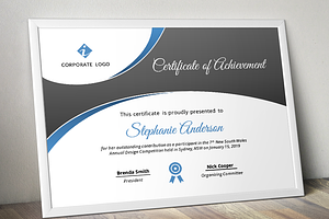 Curve Bar Modern Certificate (pptx)