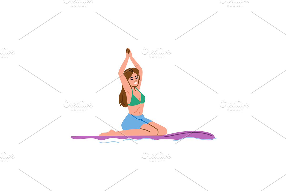 Young woman practicing yoga on, a Sport Illustration by pikepicture