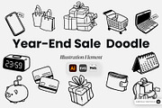 Year-End Sale Doodle Illustration, an Object Graphic by SLAB! Design (Thumbnail 1 of 3)
