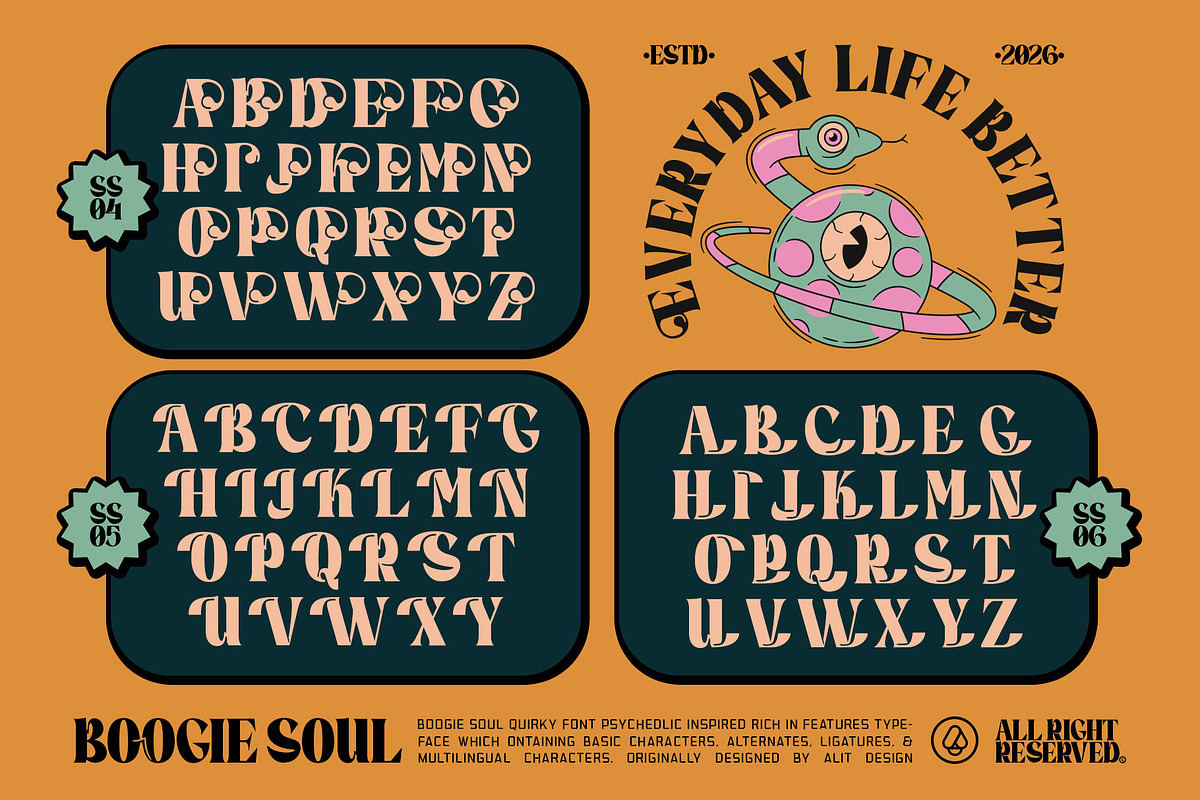 Boogie Soul Typeface, a Serif Font by alit design (Photo 9 of 18)