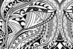 5 Black & White Polynesian Patterns