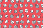 Robots: 12 icons & seamless pattern, an Outline Icon by chewkotski (Thumbnail 4 of 5)