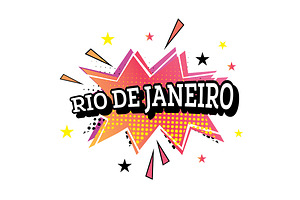 Rio De Janeiro Comic Text In Pop Art