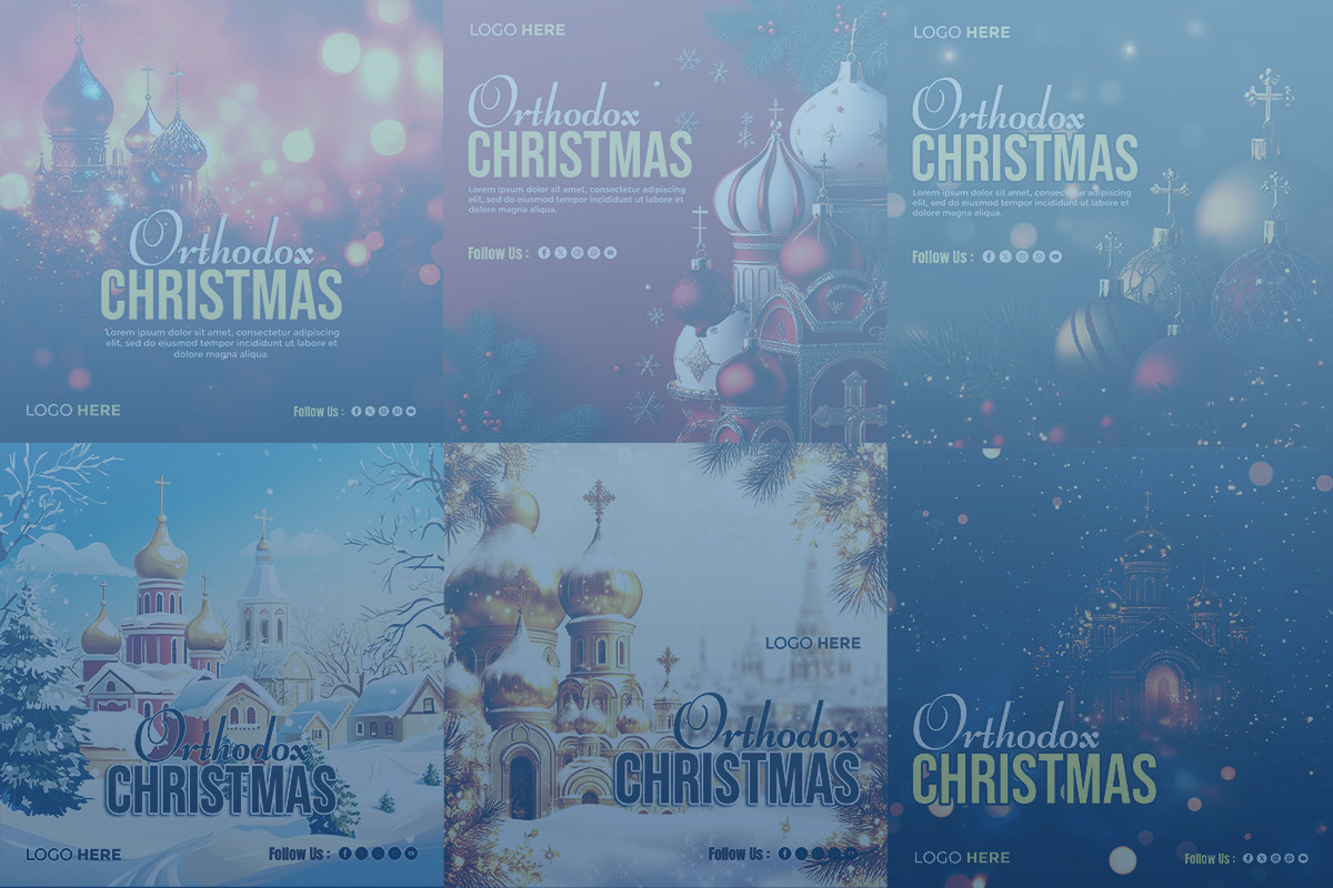 Orthodox Christmas template bundle, a Social Media Template by gstudiovect21 (Photo 4 of 4)