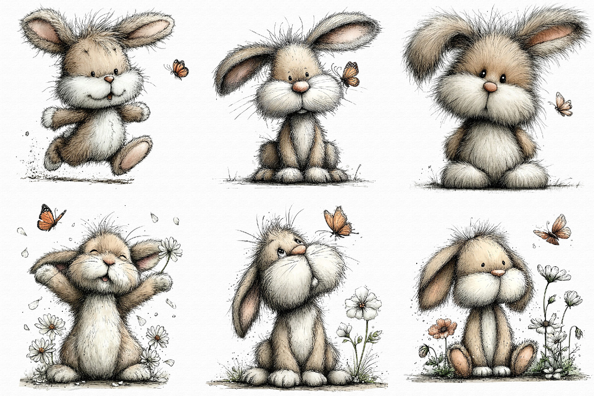 Whimsical Bunny with Butterfly Clipa, an Illustration by Libby Wishes (Photo 5 of 6)