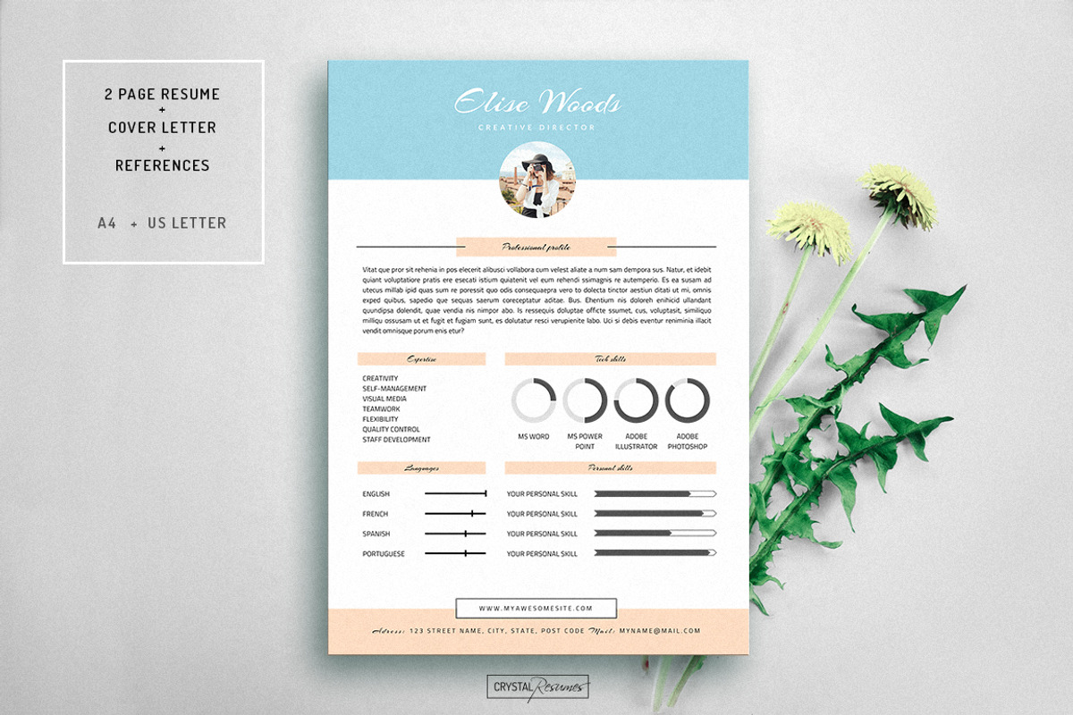 Resume CV Template for Word, a Resume Template by CrystalResumes (Photo 1 of 4)