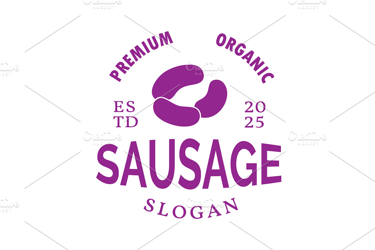 Thick sausages logo design template, a Food Illustration by GraphiShop