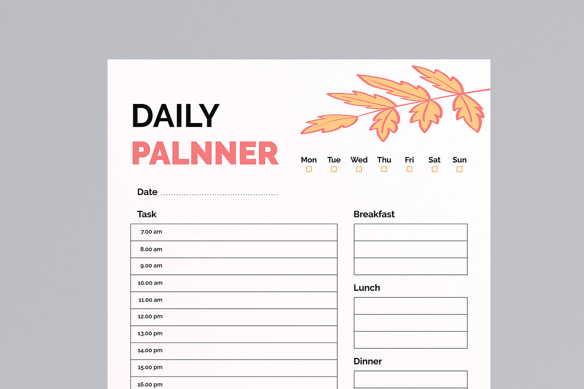 Daily Planner Design Template