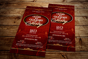 Oldies Goodies Party Ticket Template