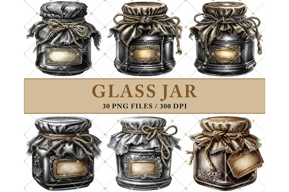 Glass Jar Clipart PNG, an Illustration by Memories By Lea (Photo 2 of 8)