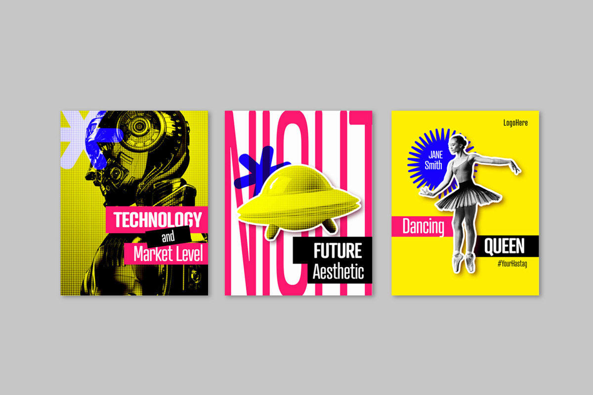 Pop Art Social Media Template Pack, a Design Template by McLittle Stock (Photo 2 of 3)