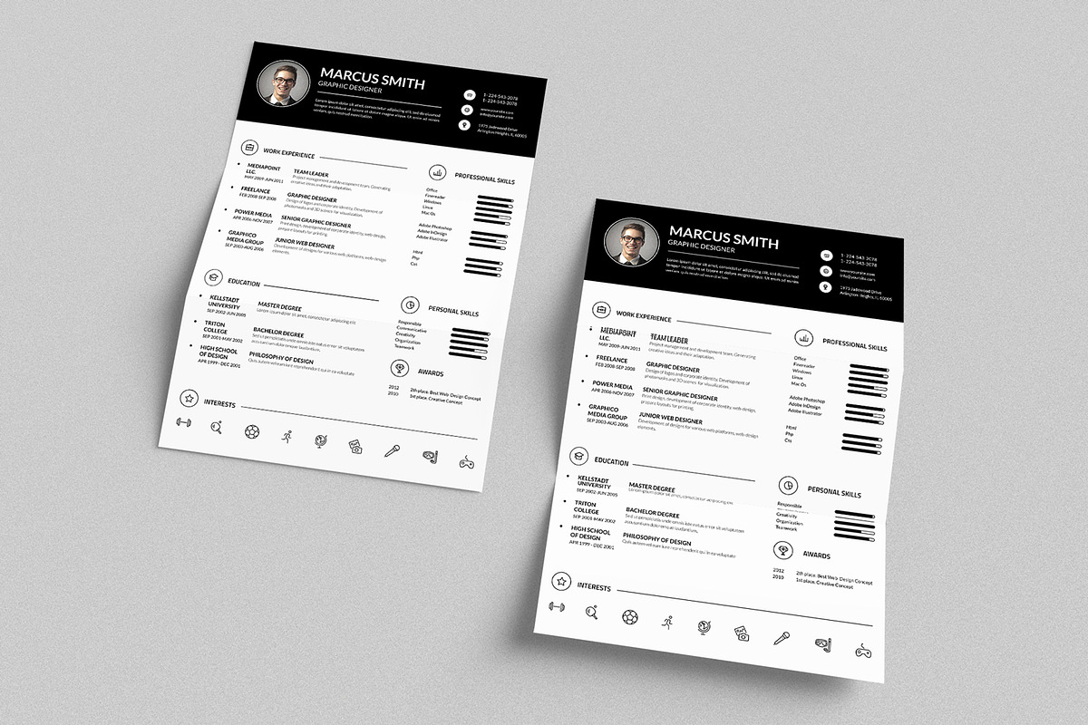 Simple Resume CV, a Stationery Template by ND Design (Photo 6 of 8)