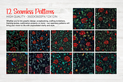 Gothic Roses Seamless Patterns, a Pattern Graphic by Curve Design (Thumbnail 2 of 7)