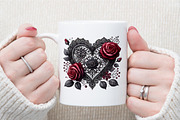 Gothic Valentines Day Clipart PNG, an Illustration by Sublimation Artist (Thumbnail 5 of 6)