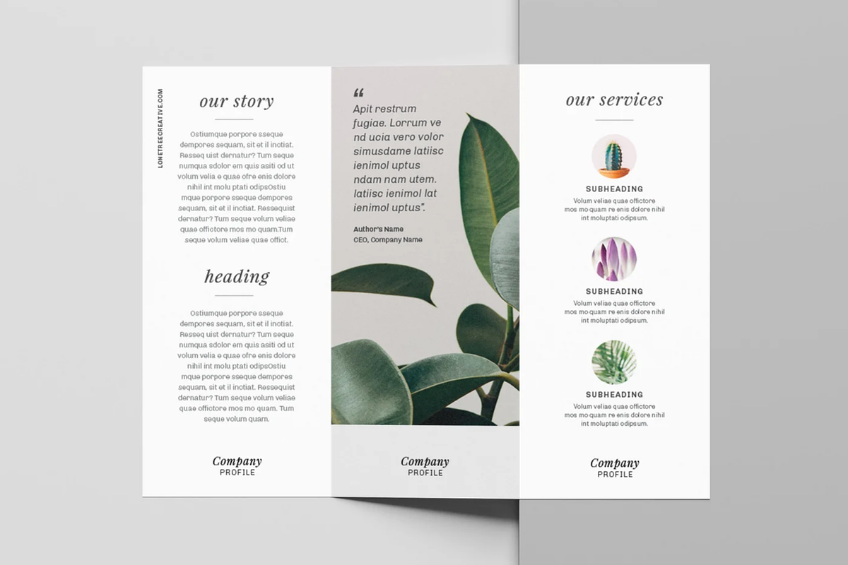 Minimal Trifold Brochure Template, a Brochure Template by frommakertomaker (Photo 2 of 4)